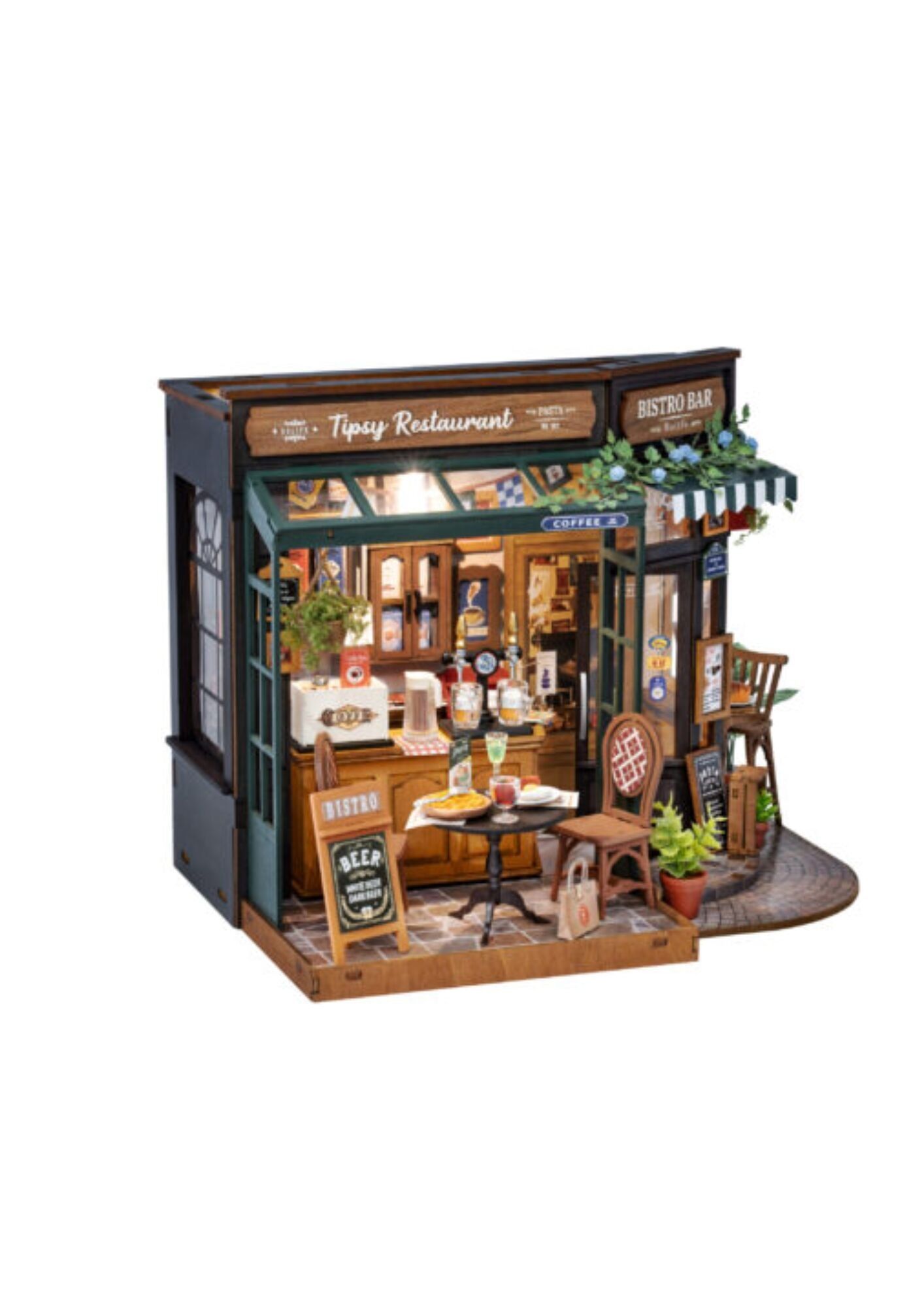 Maison DIY Tipsy Restaurant avec lumière LED, Robotime, DG167