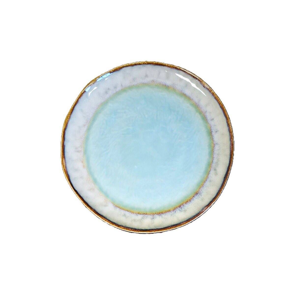Turquoise porcelain dessert plate 21.5x21.5 x 1.4cm