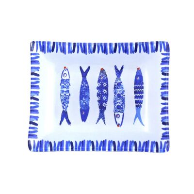 Boccia rettangolare per pesci blu 10.3x8.1x1.4 cm - set da 6