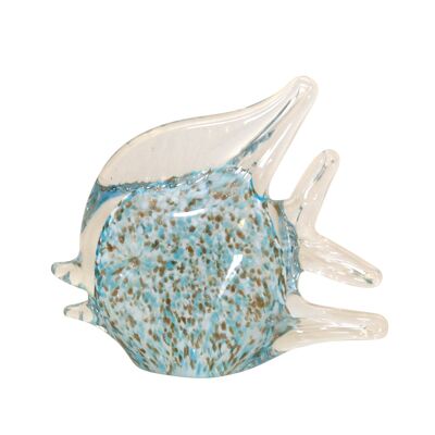 Decorative fish in blue and transparent glass 14.5 x 5.5x13cm