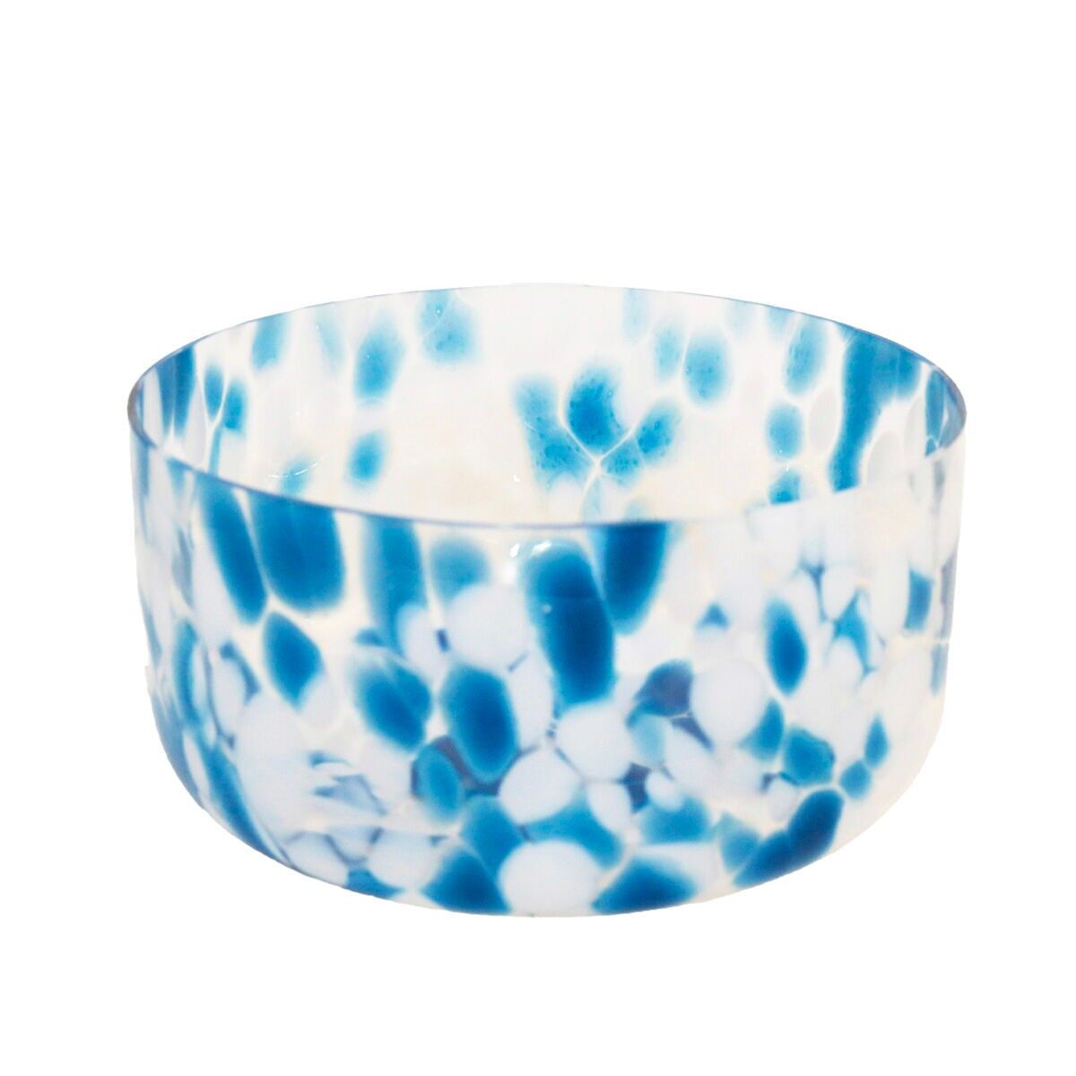 Blue and white glass salad bowl 24.5 x 24.5 x 12.5cm