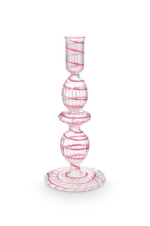 Bougeoir en Verre S Rose - 20cm - PIP STUDIO