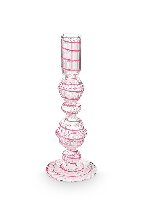 Bougeoir en Verre M Rose - 22cm - PIP STUDIO