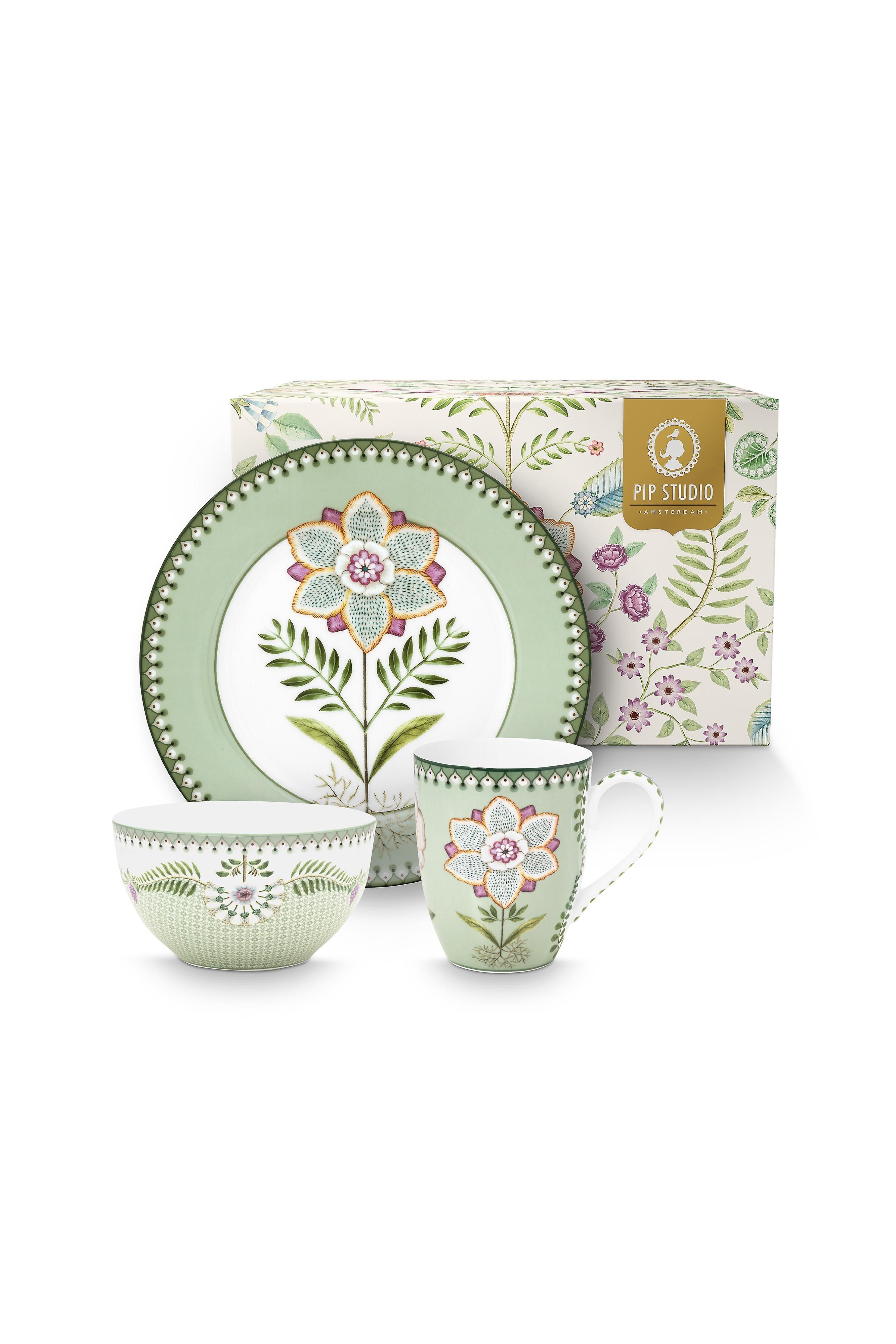 Coffret petit déjeuner 3 pcs Lily & Lotus Vert - PIP STUDIO