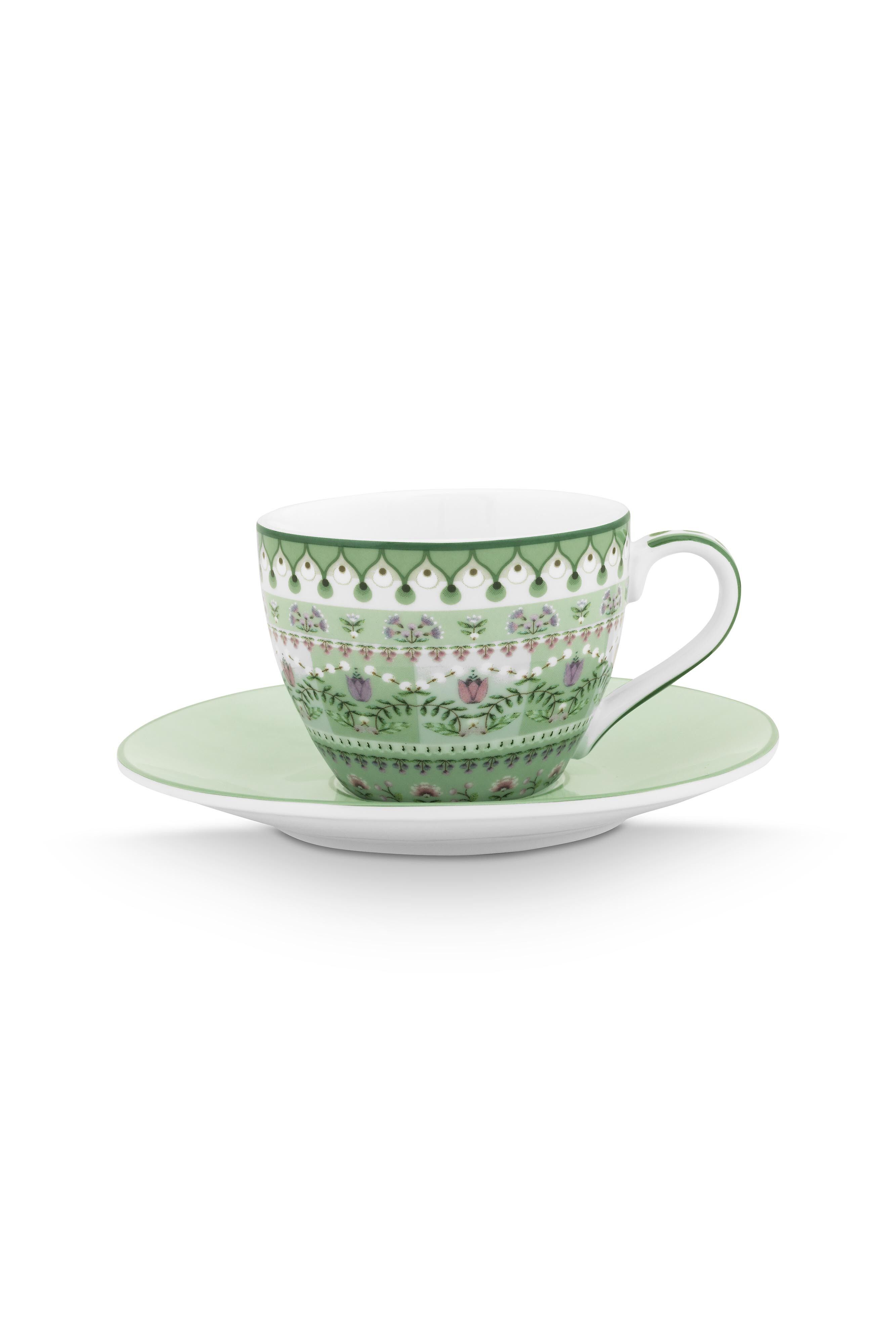 Paire tasse café Lily & Lotus Moon Delight Vert - 120ml - PIP STUDIO