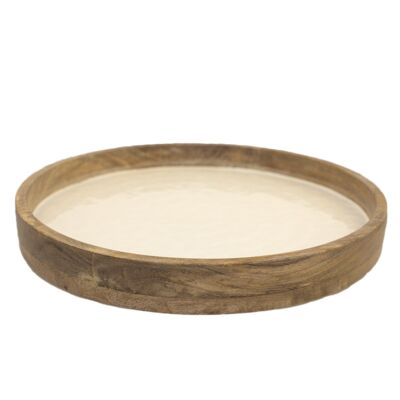 White mango wood tray 40x40x4cm