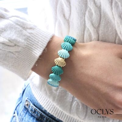 Pulsera de esmalte con conchas de colores Fiona