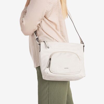 SAC FEMME, COULEUR BEIGE, SÉRIE ALMERIA. 25x24x11 CM