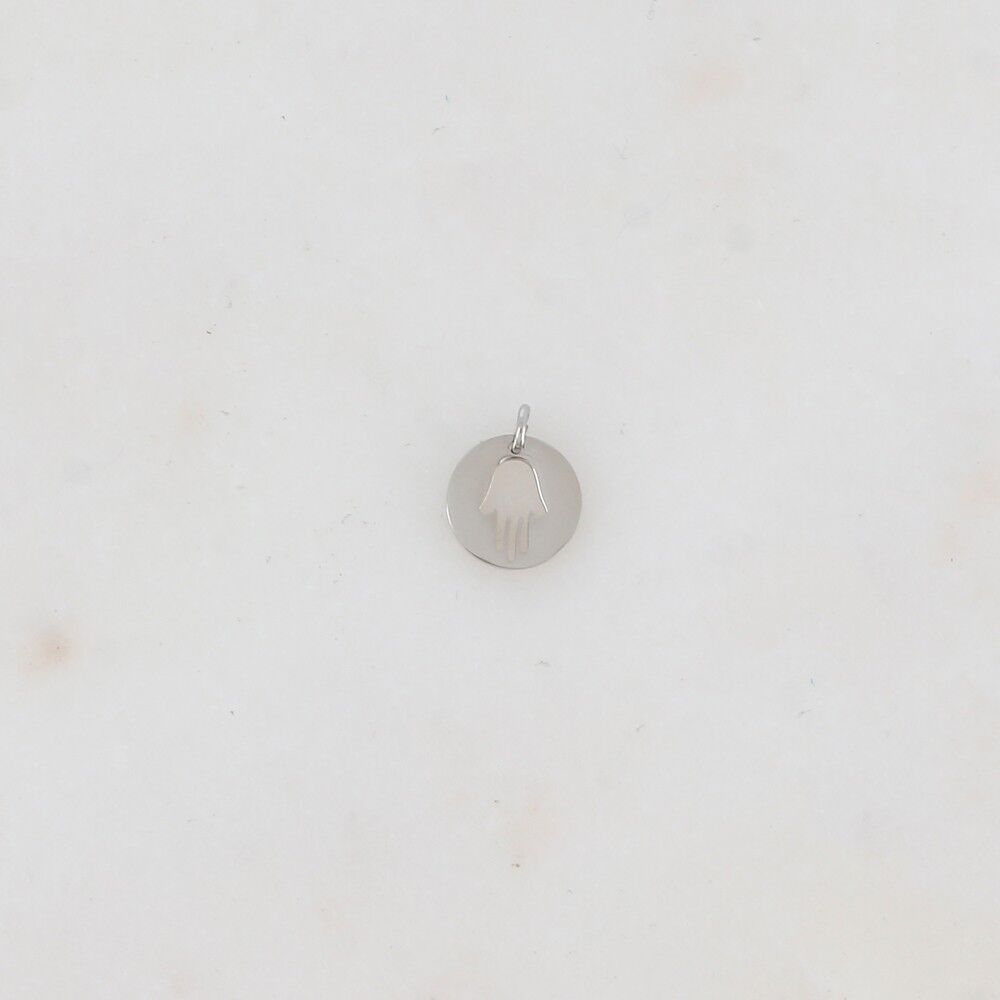 Smooth round pendants openworked by hand