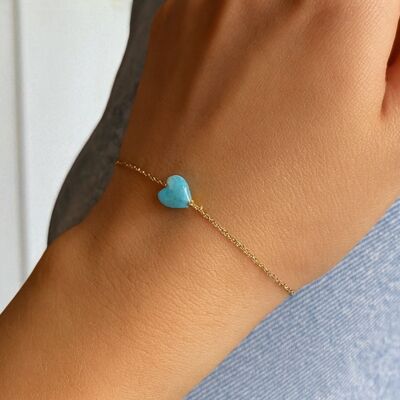 Bracciale a forma di cuore in pietra naturale