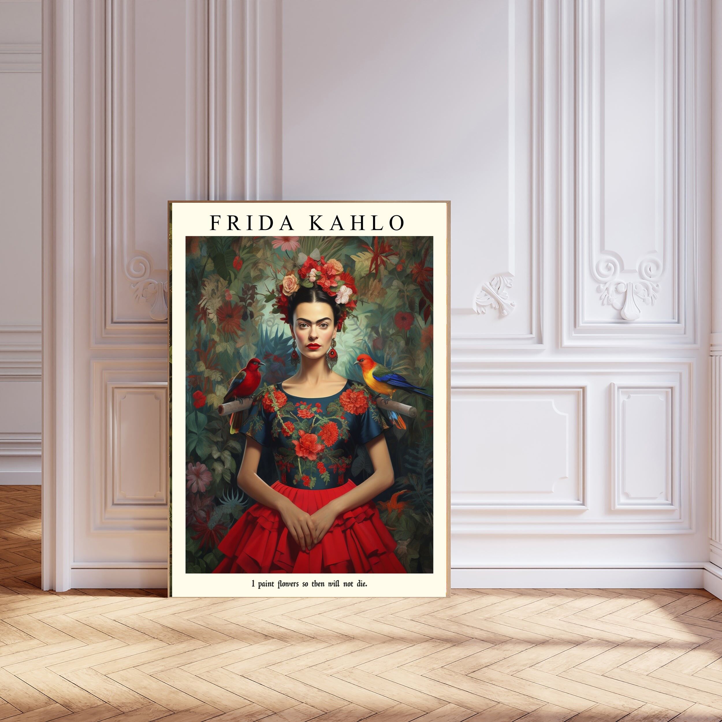 Frida Kahlo Blumen in meinem Haar Kunstdruck