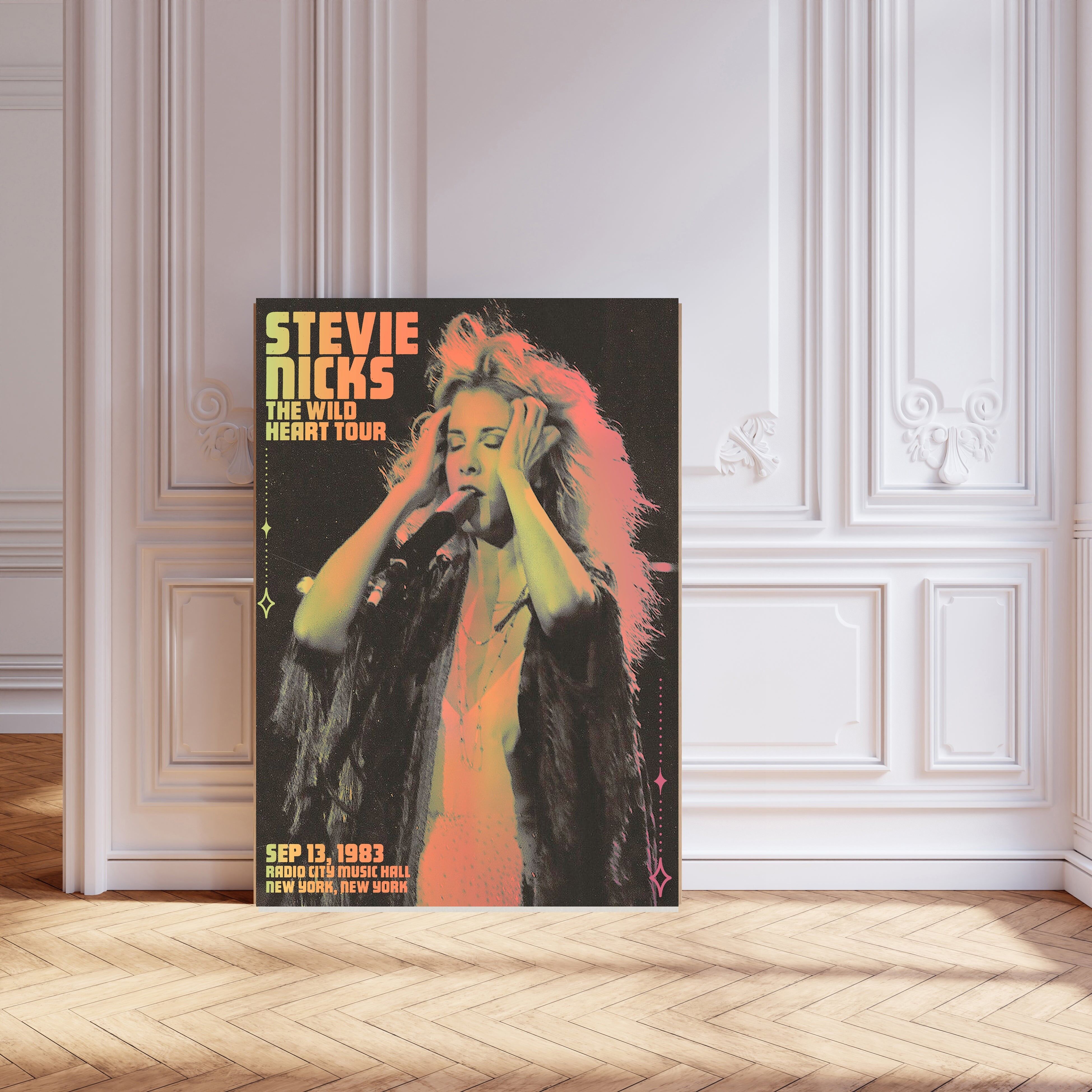 Stampa artistica retrò dei Fleetwood Mac di Stevie Nicks