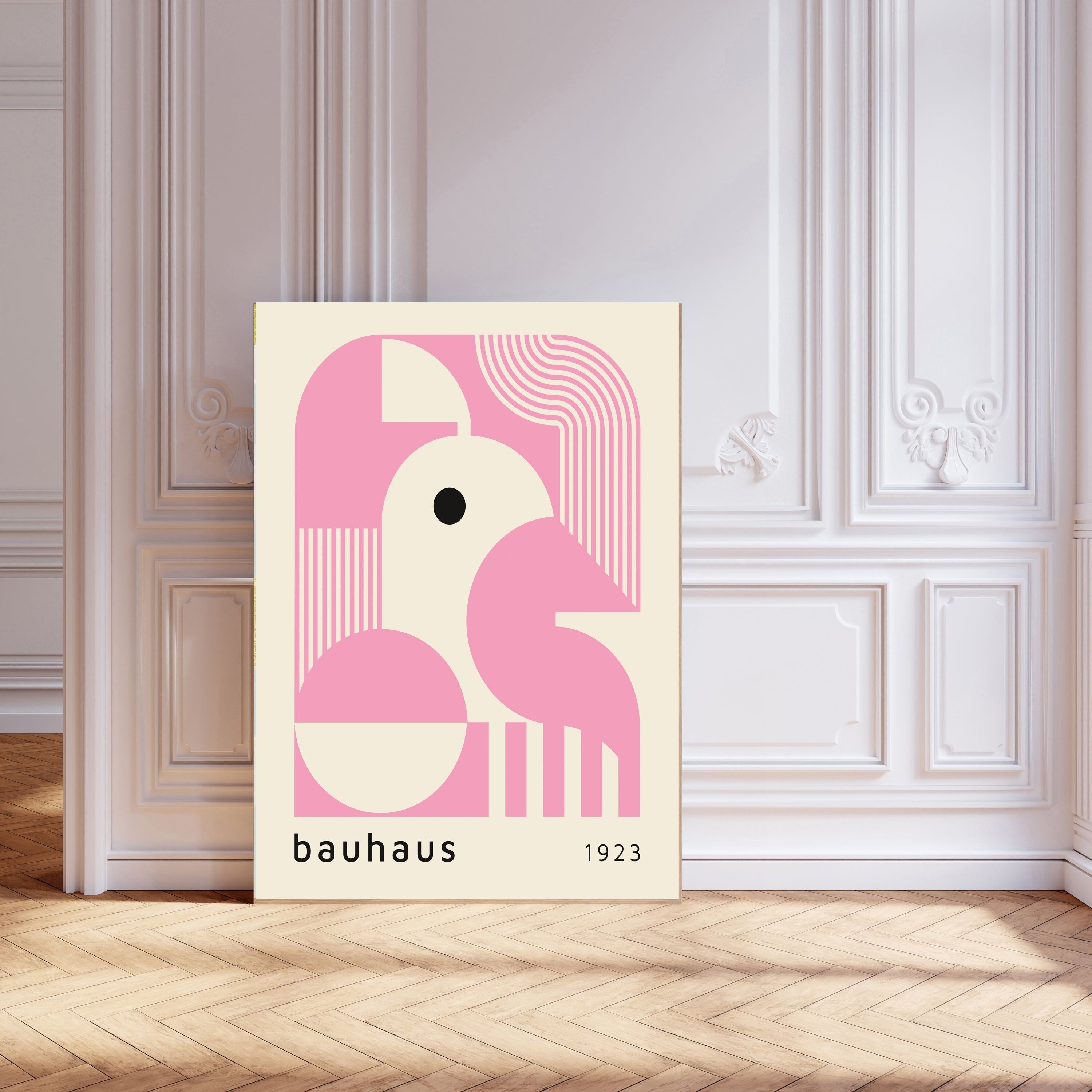 Bauhaus Mid Century Pink Kunstdruck