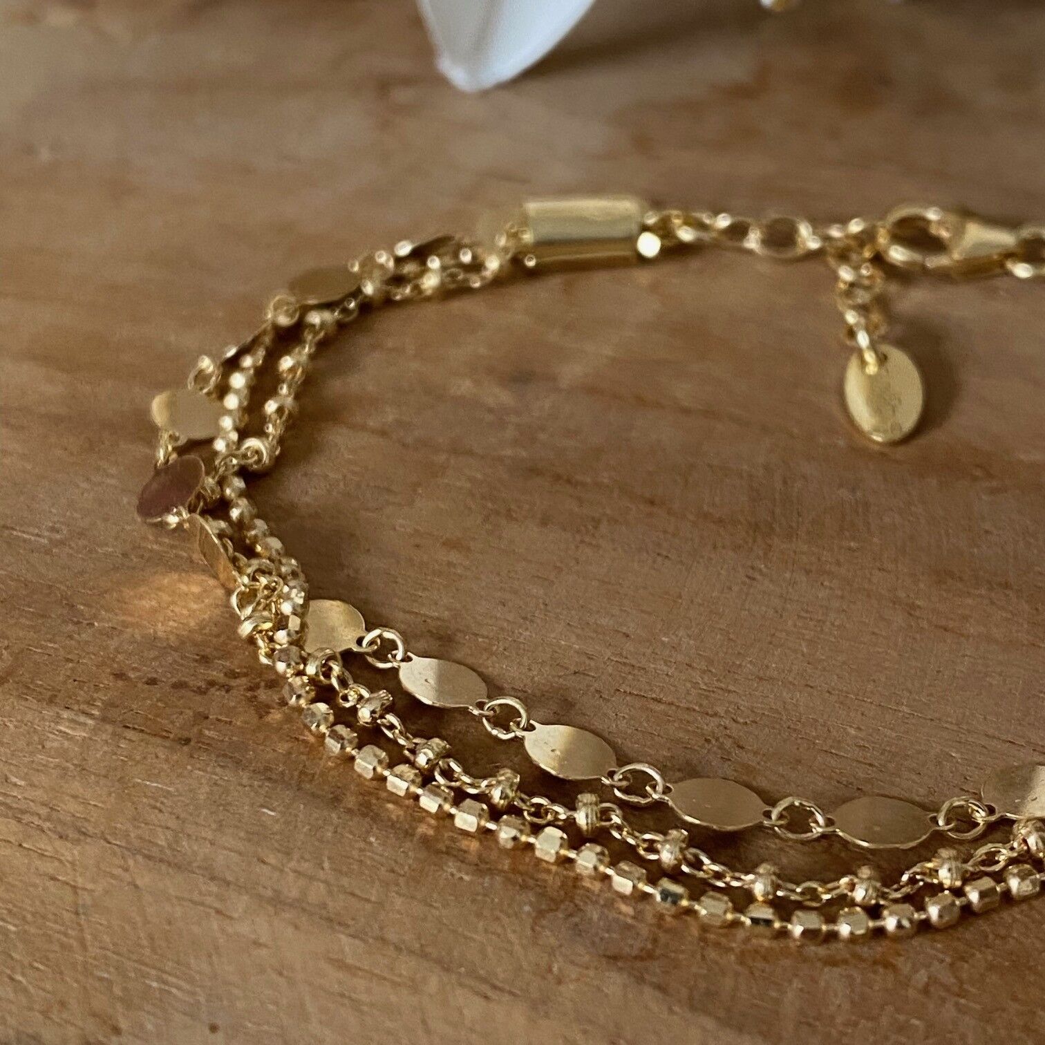 Bracciale multicatena in argento placcato oro 18 carati - Axelle