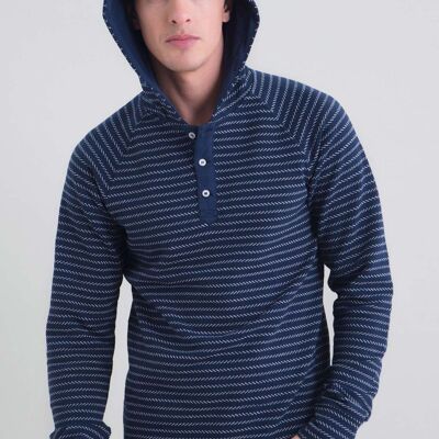 Maglione con cappuccio Ringel in cotone biologico con abbottonatura