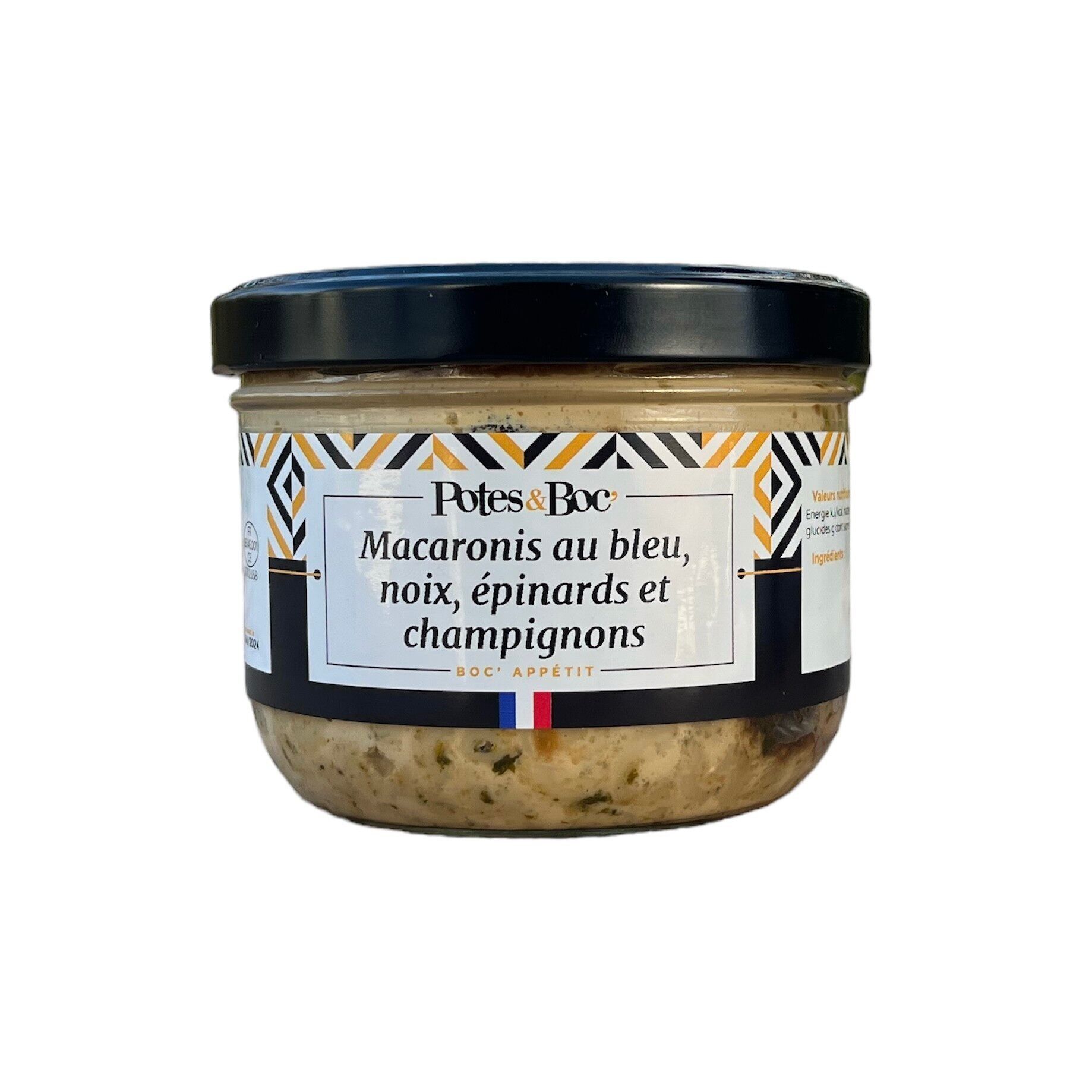 Macaronis au bleu, noix, épinards et champignons 330g x9 (bocal)