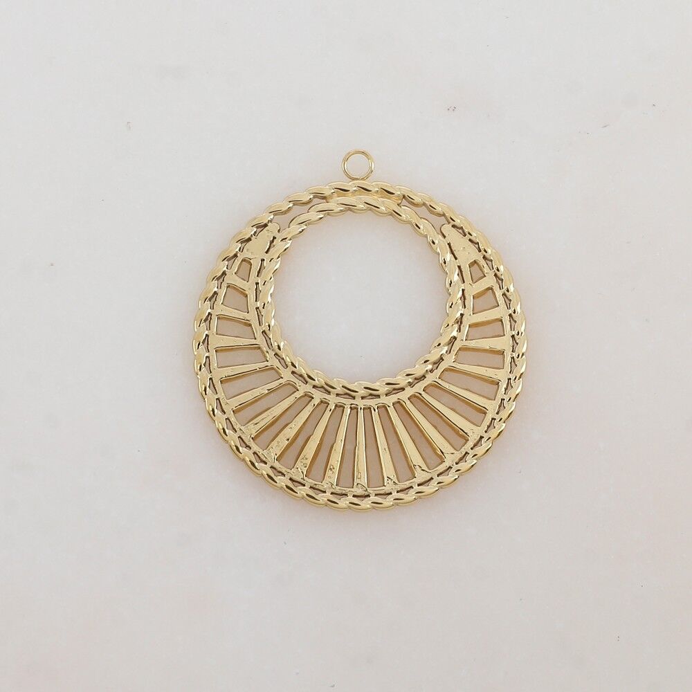 Pendentifs ronds ajourés de façon géométrique et graphique
