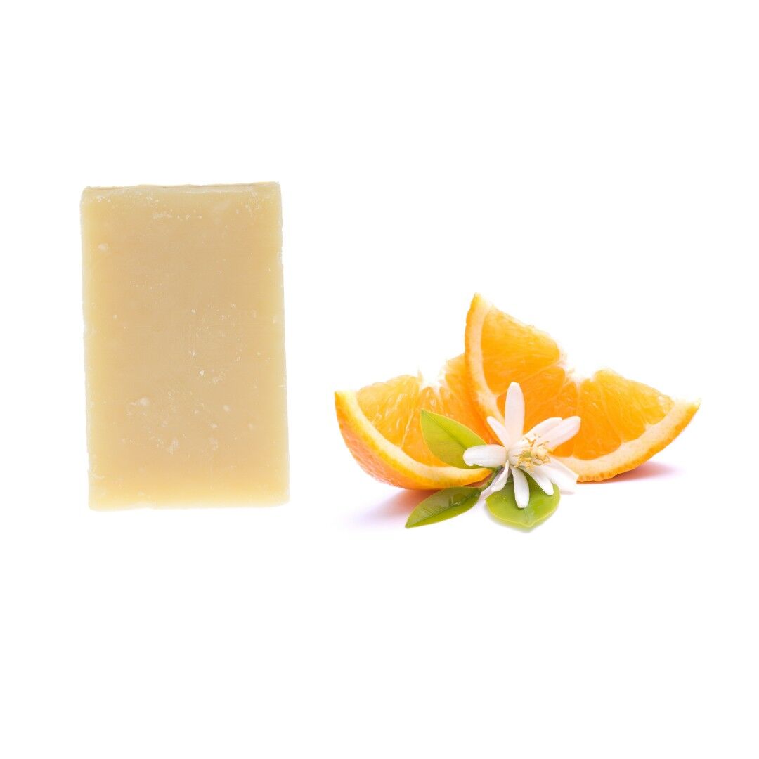 Kaltverfahren hergestellte handwerkliche Seife mit weichmachendem Überfettung und Eselsmilch - Süße Orange