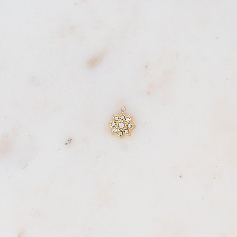 Ciondoli a forma di fiore decorati con strass