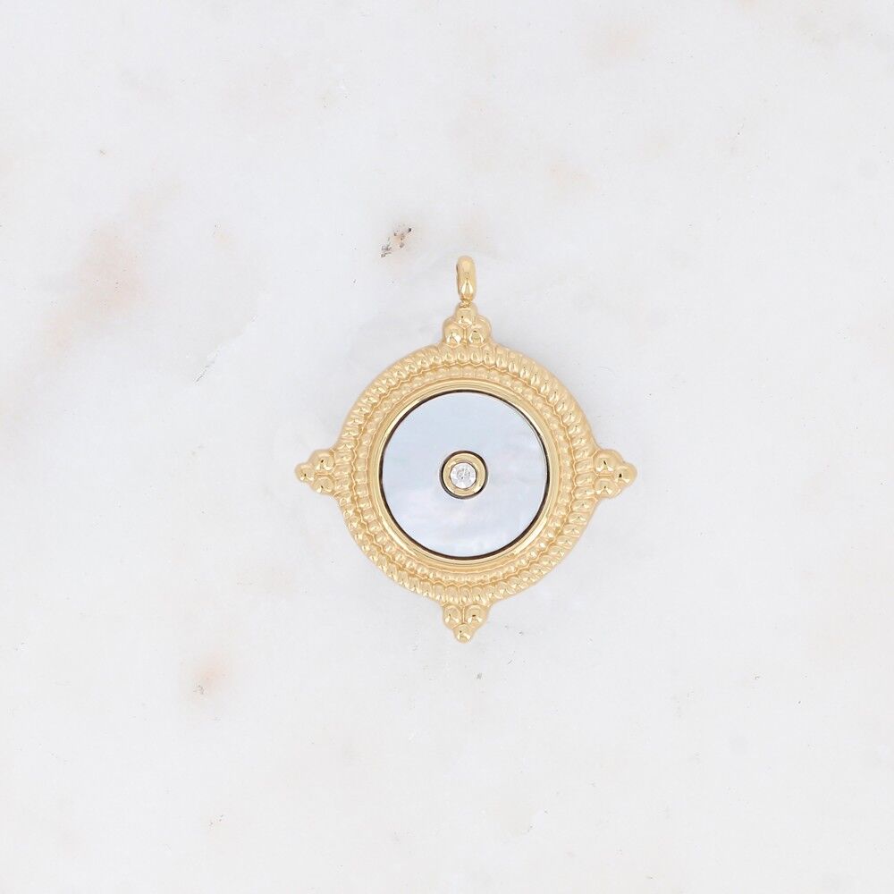 Ciondoli rotondi con strass, madreperla o pietra naturale