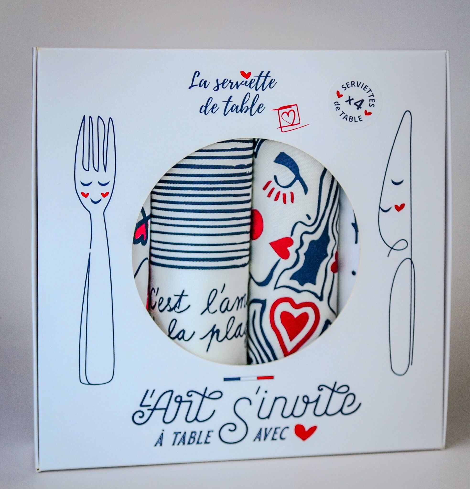 Le coffret de 4 serviettes de table de la Collab' avec Jana - - La Serviette de Table - Linge de table