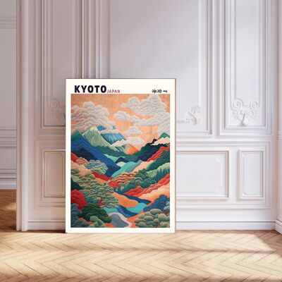 Japanese Kyoto Mountains Art Print