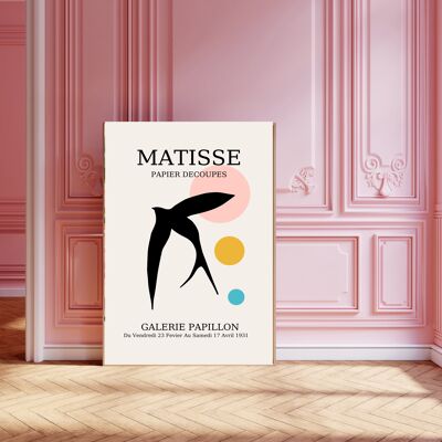 Stampa artistica di uccelli ispirata a Matisse