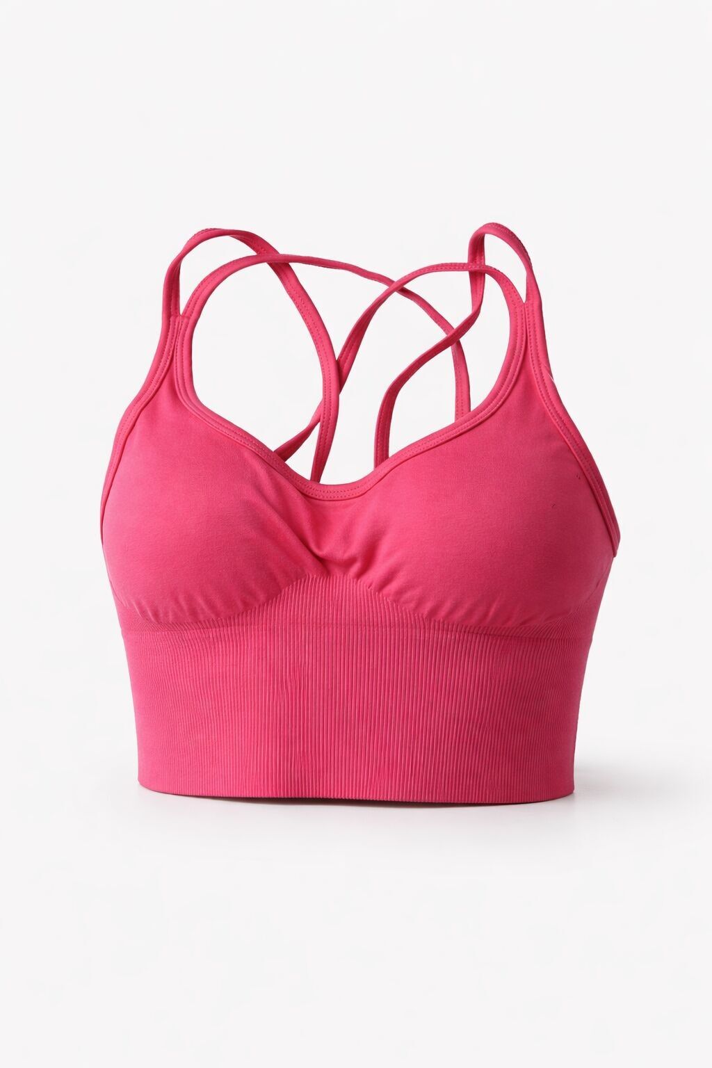 Damen - Bra/Bustier Sport BH mit verstellbaren Trägern, gepolstert, für Yoga, pink - aus recyceltem Polyester Nachhaltig, Einzigartige Verstellbare Träger, Trendfarbe, Schneller Wiederverkauf