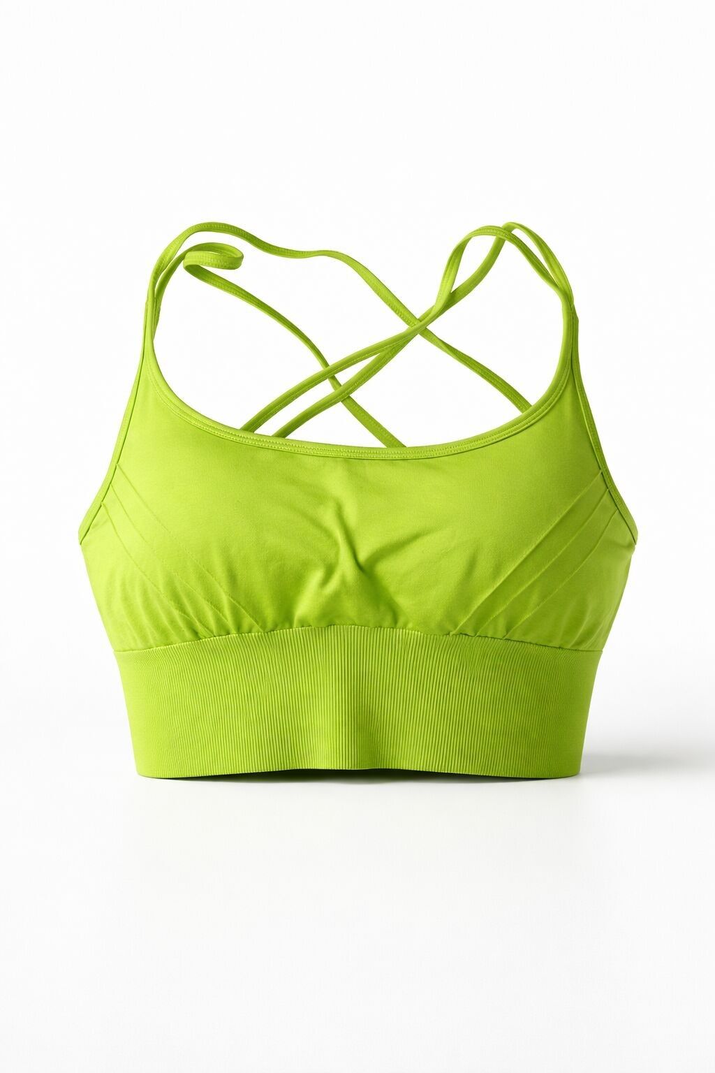 Soutien-gorge de sport pour femme - Soutien-gorge/bustier avec bretelles réglables, rembourré, pour le yoga, vert - Fabriqué à partir de polyester recyclé, durable, couleur tendance, revente rapide