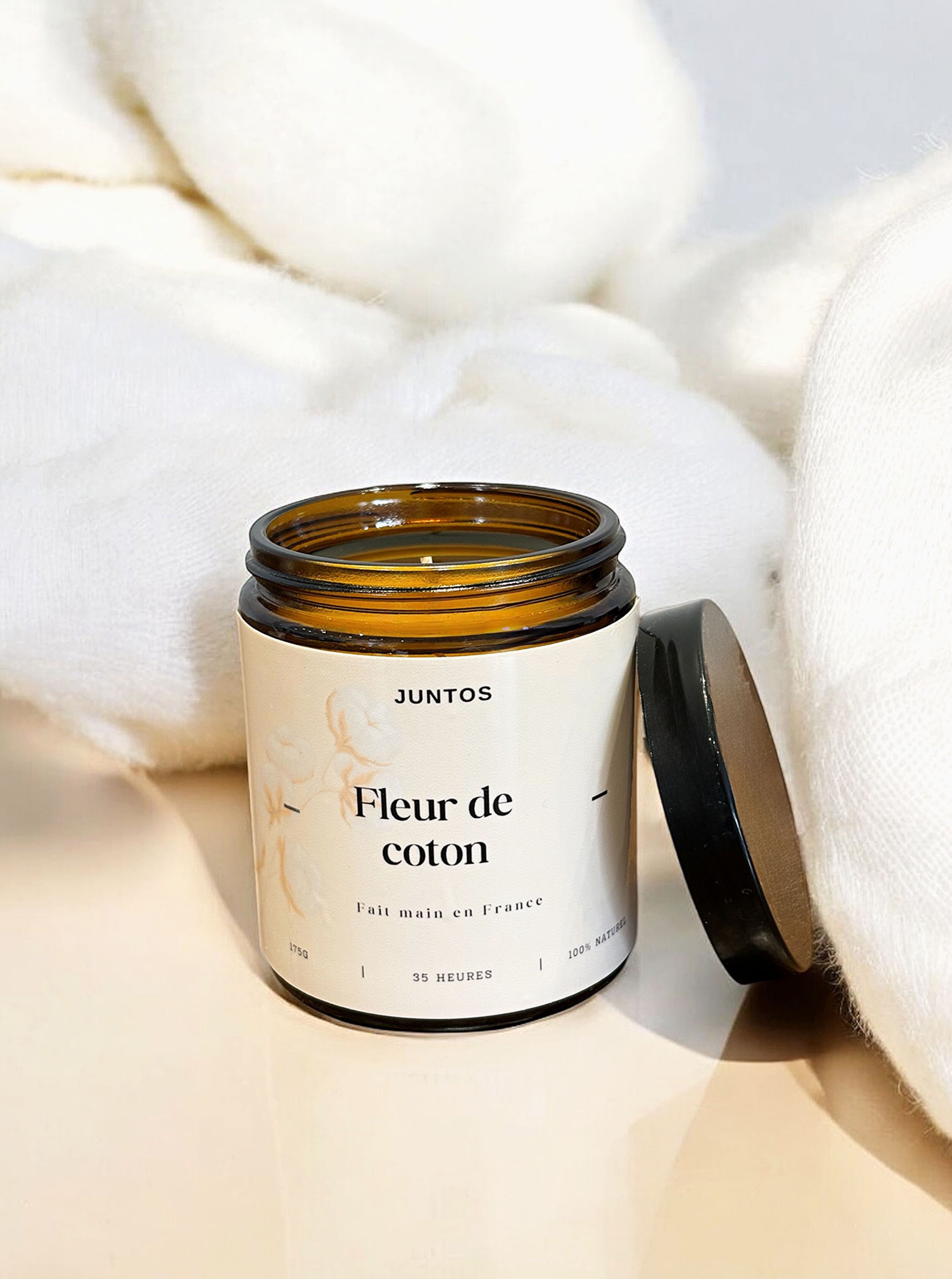 Cotton Flower Scented Candle – Natural Wax & Reusable Jar