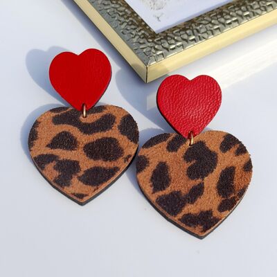 big love leather earrings