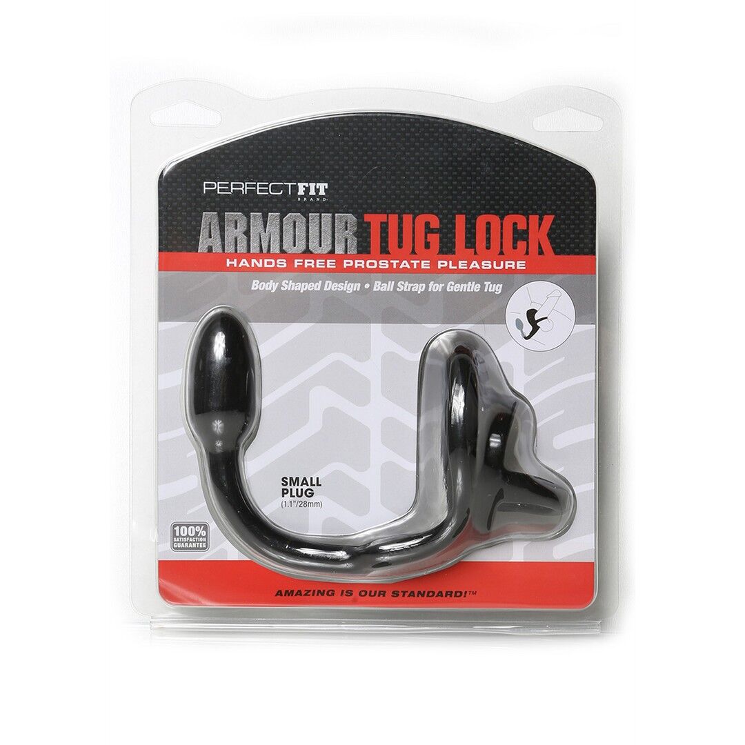 Armor Tug Lock - Cockring mit Hodengurt und Analplug - Klein