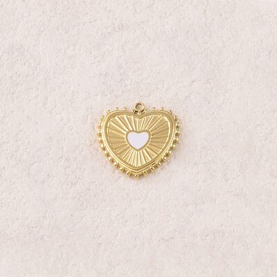 Enameled heart shaped pendants