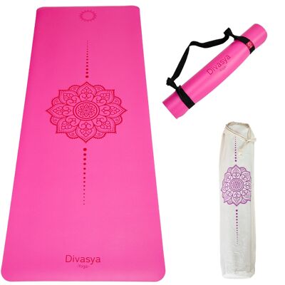 Yoga mat made of cork & Japanese Eco-PU | 185 x 68 x 0.45cm | with carrying strap & protective cover