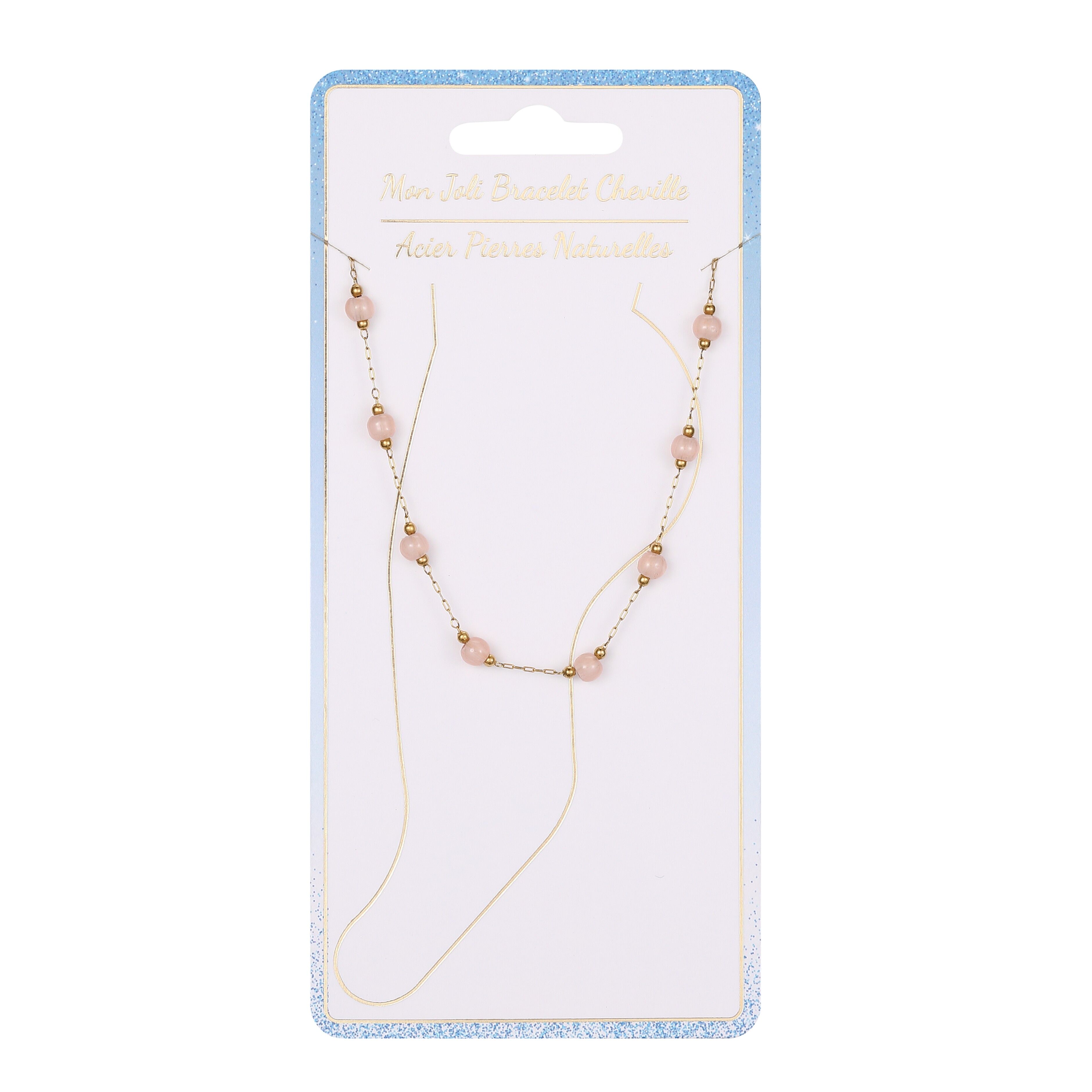 Bracelets de cheville en acier et pierres naturelles