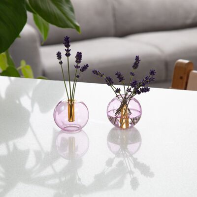 Minijarrón de cristal con burbujas - Lila Melocotón