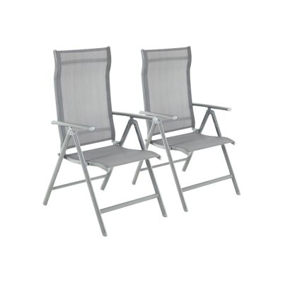 Juego de 2 tuinstoelen grijs 56 x 70 x 106 cm (largo x ancho x alto)