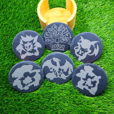 Sottobicchiere Premium Slate Evolution Shadow Pokémon, decorazione per giocatori, inaugurazione della casa per giocatori nerd
