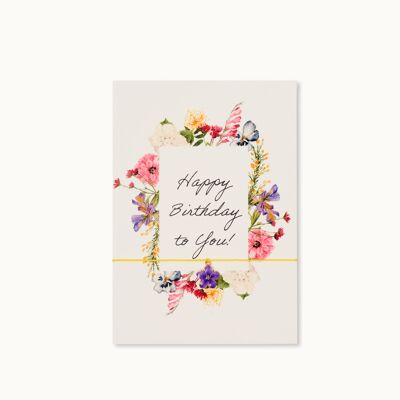 Bracelet Carte : Joyeux Anniversaire Fleurs