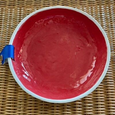 Porcelain bowl red glaze