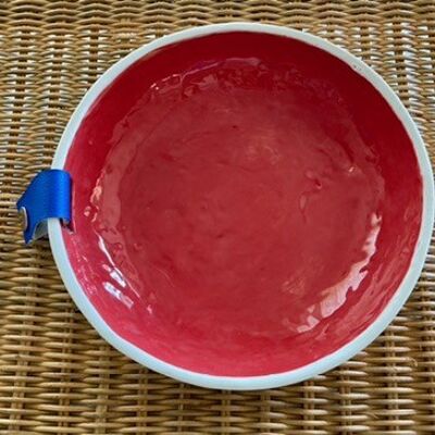 Porcelain bowl red glaze