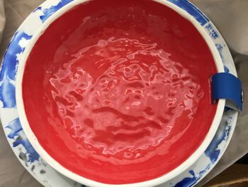 Porcelain bowl red glaze 3
