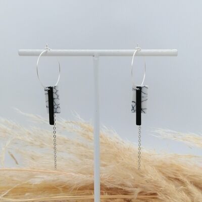 Boucles d'oreilles - Minimalisme - Marbre 1