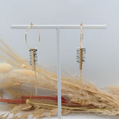 Boucles d'oreilles - Minimalisme - Marbre 6