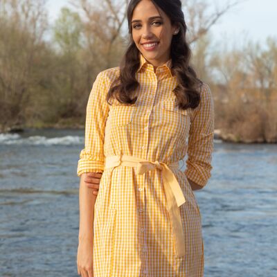 Vestido Cuadro Amarillo