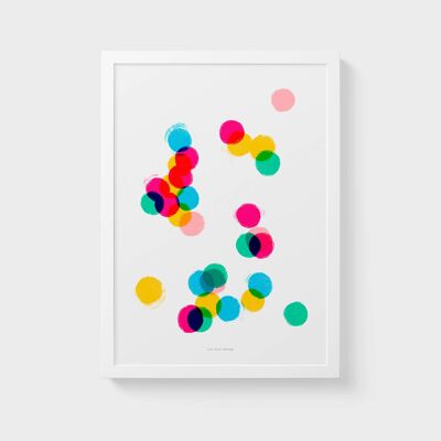 Impression murale A3 | Confettis abstraits colorés