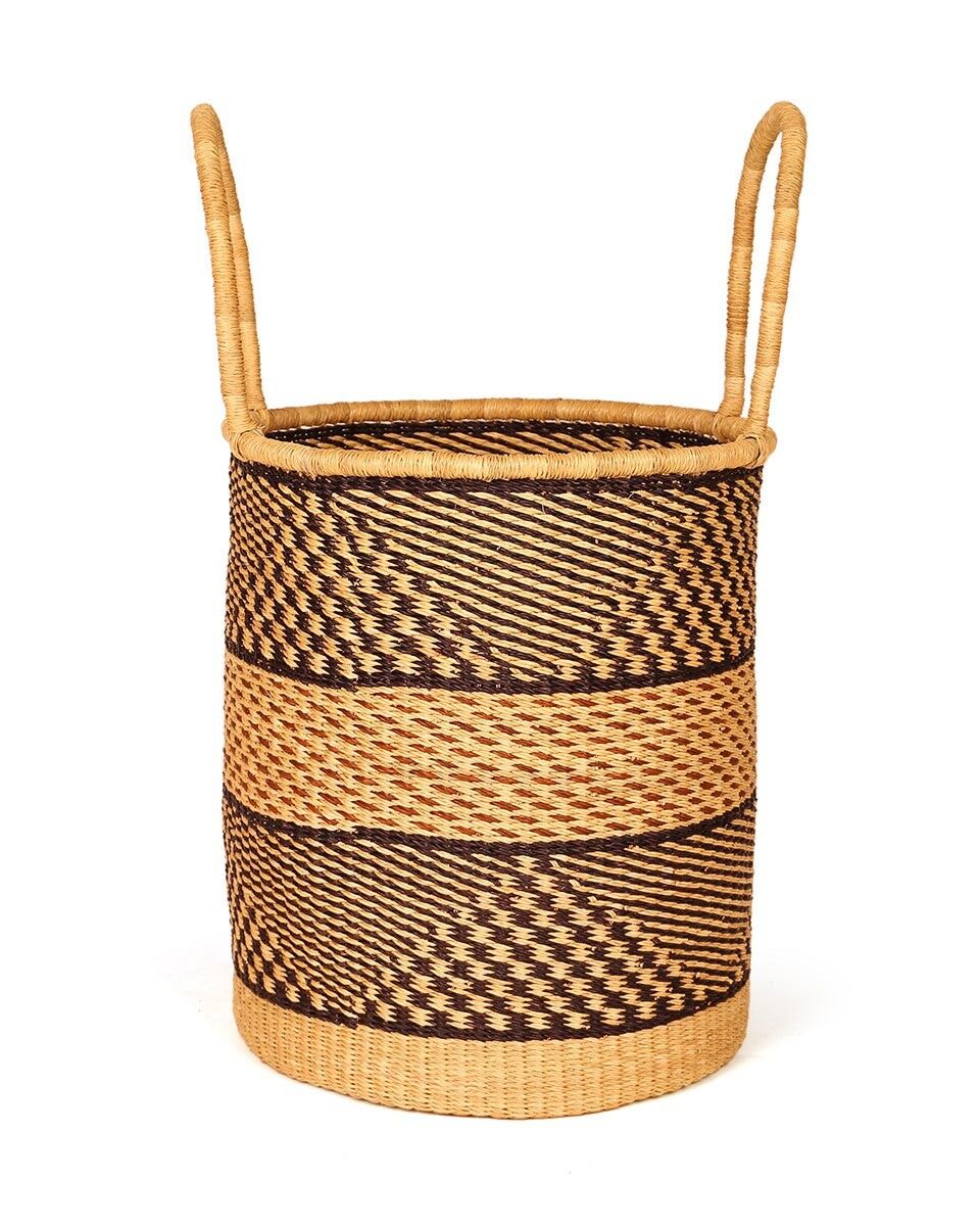 AFAFA: Black & Brown Log or Laundry Basket