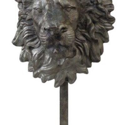 Lion Head on Stand - Vintage Nickel