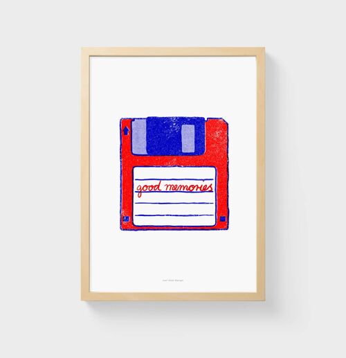 A3 Wall Art Print | Computer floppy disk