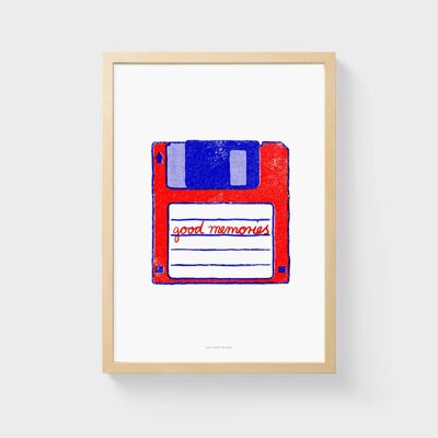 A3 Wall Art Print | Computer floppy disk